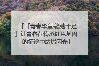 「青春华章·赣劲十足」让青春在传承红色基因的征途中熠熠闪光