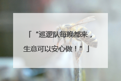 “巡逻队每晚都来，生意可以安心做！”