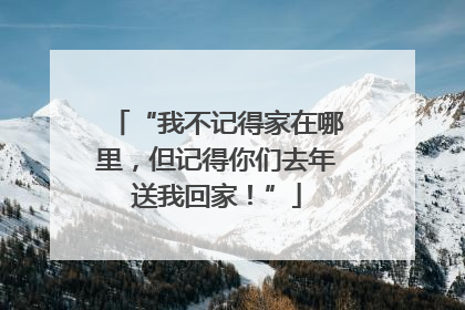 “我不记得家在哪里，但记得你们去年送我回家！”