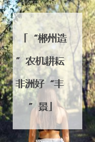 “郴州造”农机耕耘非洲好“丰”景