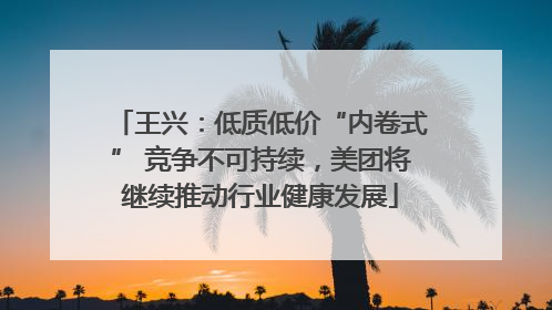 王兴：低质低价“内卷式” 竞争不可持续，美团将继续推动行业健康发展