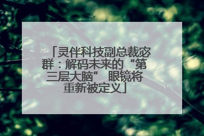 灵伴科技副总裁宓群：解码未来的“第三层大脑” 眼镜将重新被定义