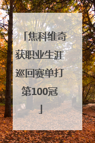焦科维奇获职业生涯巡回赛单打第100冠