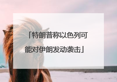 特朗普称以色列可能对伊朗发动袭击