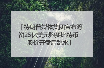 特朗普媒体集团宣布筹资25亿美元购买比特币 股价开盘后跳水