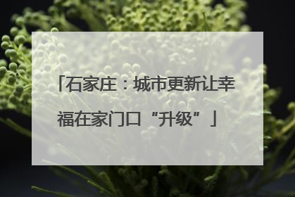 石家庄：城市更新让幸福在家门口“升级”