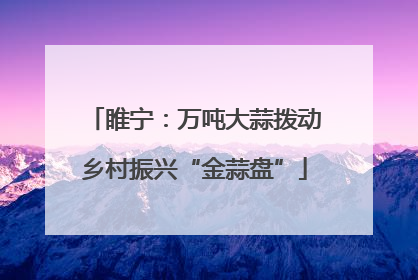 睢宁：万吨大蒜拨动乡村振兴“金蒜盘”