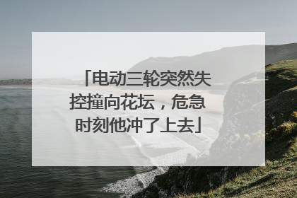 电动三轮突然失控撞向花坛，危急时刻他冲了上去