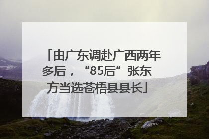 由广东调赴广西两年多后，“85后”张东方当选苍梧县县长