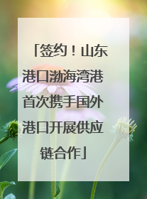 签约！山东港口渤海湾港首次携手国外港口开展供应链合作