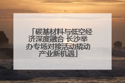 碳基材料与低空经济深度融合 长沙举办专场对接活动撬动产业新机遇
