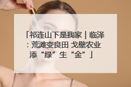 祁连山下是我家｜临泽：荒滩变良田 戈壁农业添“绿”生“金”