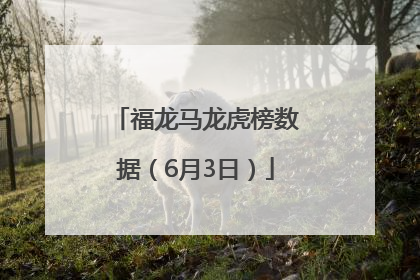 福龙马龙虎榜数据（6月3日）