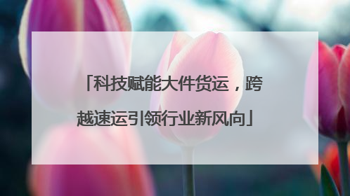 科技赋能大件货运，跨越速运引领行业新风向