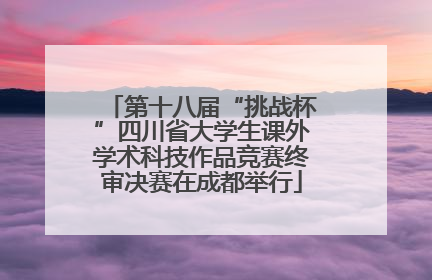 第十八届“挑战杯”四川省大学生课外学术科技作品竞赛终审决赛在成都举行