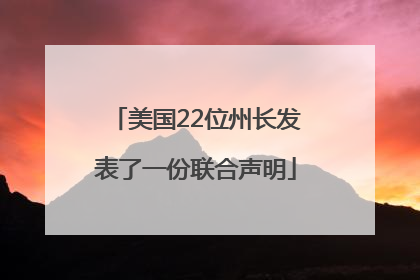 美国22位州长发表了一份联合声明