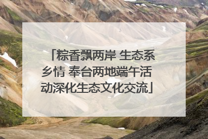粽香飘两岸 生态系乡情 奉台两地端午活动深化生态文化交流