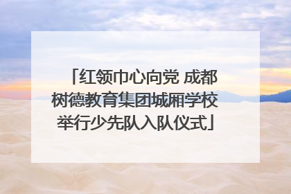 红领巾心向党 成都树德教育集团城厢学校举行少先队入队仪式
