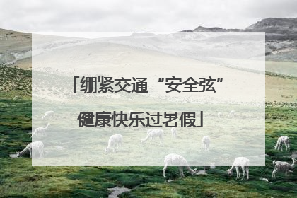 绷紧交通“安全弦” 健康快乐过暑假