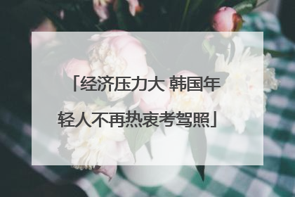 经济压力大 韩国年轻人不再热衷考驾照