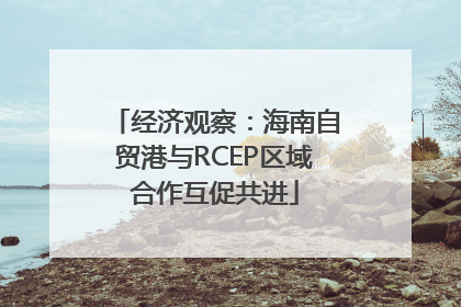 经济观察：海南自贸港与RCEP区域合作互促共进
