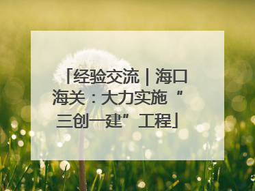 经验交流｜海口海关：大力实施“三创一建”工程
