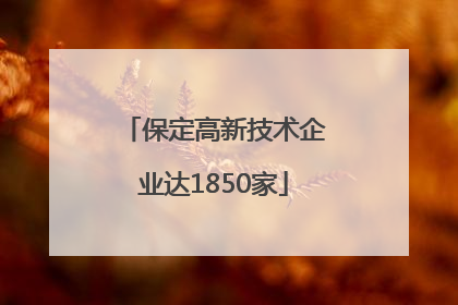 保定高新技术企业达1850家
