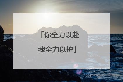 你全力以赴 我全力以护