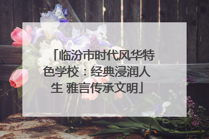 临汾市时代风华特色学校：经典浸润人生 雅言传承文明