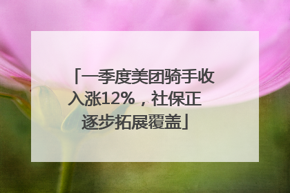 一季度美团骑手收入涨12%，社保正逐步拓展覆盖