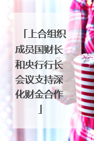 上合组织成员国财长和央行行长会议支持深化财金合作