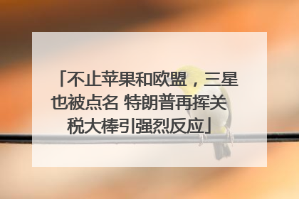 不止苹果和欧盟，三星也被点名 特朗普再挥关税大棒引强烈反应