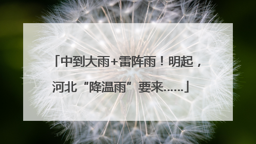 中到大雨+雷阵雨！明起，河北“降温雨”要来……
