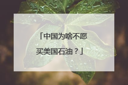 中国为啥不愿买美国石油？