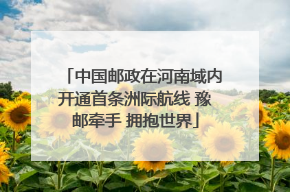 中国邮政在河南域内开通首条洲际航线 豫邮牵手 拥抱世界