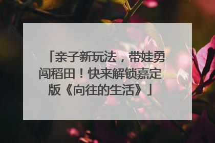 亲子新玩法，带娃勇闯稻田！快来解锁嘉定版《向往的生活》