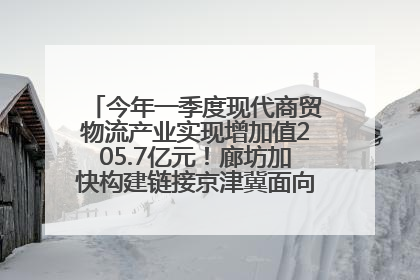 今年一季度现代商贸物流产业实现增加值205.7亿元！廊坊加快构建链接京津冀面向全世界的物流通道