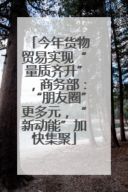 今年货物贸易实现“量质齐升”，商务部：“朋友圈”更多元，“新动能”加快集聚