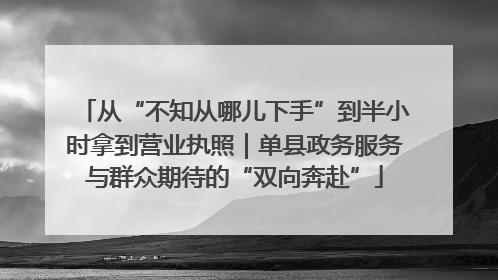 从“不知从哪儿下手”到半小时拿到营业执照｜单县政务服务与群众期待的“双向奔赴”