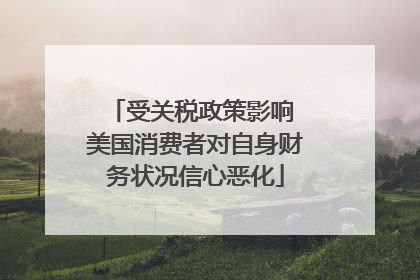 受关税政策影响 美国消费者对自身财务状况信心恶化