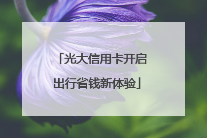 光大信用卡开启出行省钱新体验