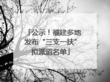 公示！福建多地发布“三支一扶”拟派遣名单
