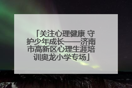 关注心理健康 守护少年成长——济南市高新区心理生涯培训奥龙小学专场
