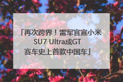 再次跨界！雷军官宣小米SU7 Ultra成GT赛车史上首款中国车