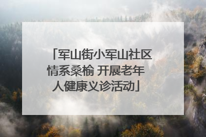 军山街小军山社区情系桑榆 开展老年人健康义诊活动