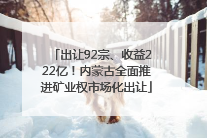 出让92宗、收益222亿！内蒙古全面推进矿业权市场化出让