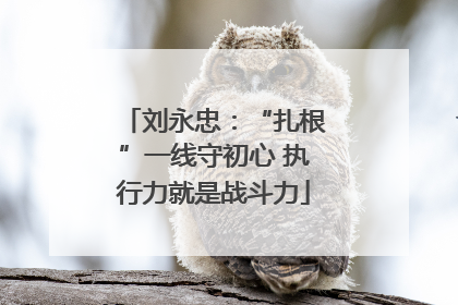 刘永忠：“扎根”一线守初心 执行力就是战斗力