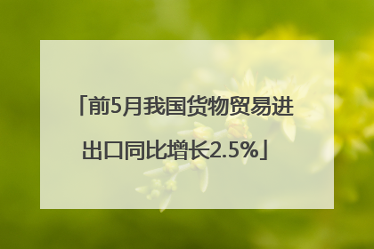 前5月我国货物贸易进出口同比增长2.5%