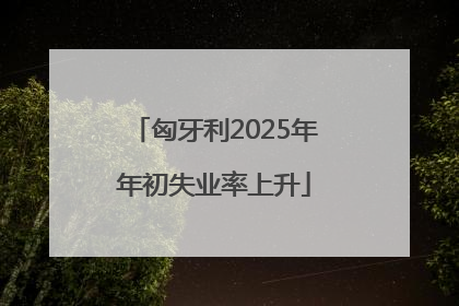 匈牙利2025年年初失业率上升