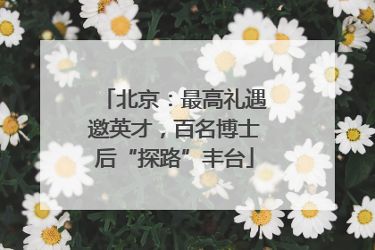 北京：最高礼遇邀英才，百名博士后“探路”丰台